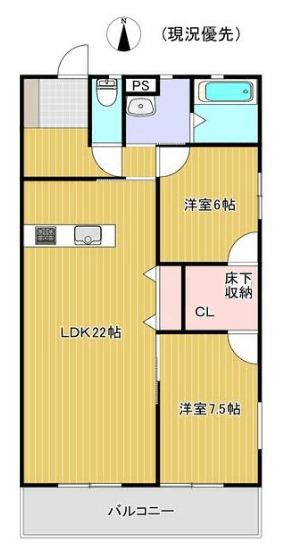 シェ・モア・ドーヴィル（2-C） 間取り図画像