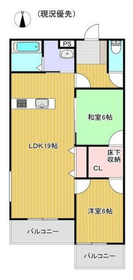 シェ・モア・ドーヴィル（2-B） 間取り図画像