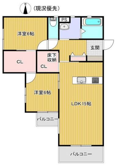 シェ・モア・ドーヴィル（1-A） 間取り図画像