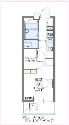 レオパレスグランパ　マロン（103） 間取り図画像