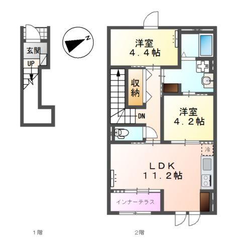 (仮称)綾瀬市吉岡東新築アパート 間取り図画像