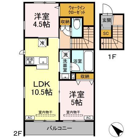 (仮称)亀井野246メゾン（203） 間取り図画像