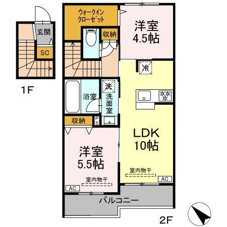 (仮称)亀井野246メゾン（202） 間取り図画像