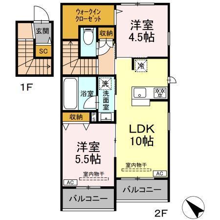 (仮称)亀井野246メゾン（201） 間取り図画像