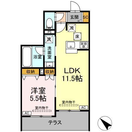 (仮称)亀井野246メゾン（102） 間取り図画像