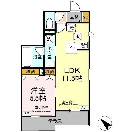 (仮称)亀井野246メゾン（101） 間取り図画像