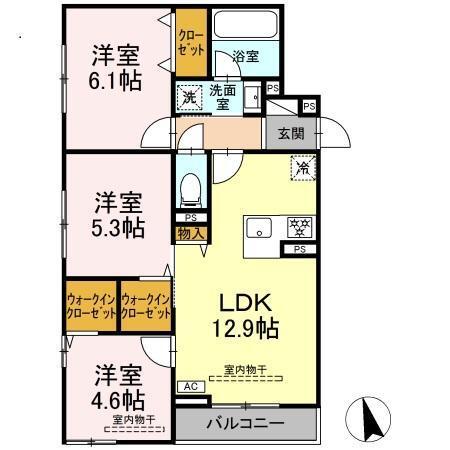 (仮称)トリシア円行2丁目プロジェクト（301） 間取り図画像