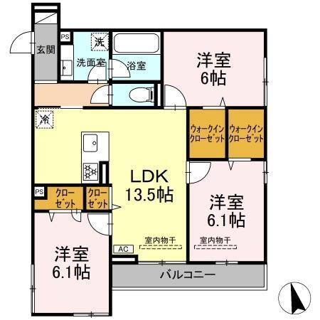 (仮称)トリシア円行2丁目プロジェクト（206） 間取り図画像