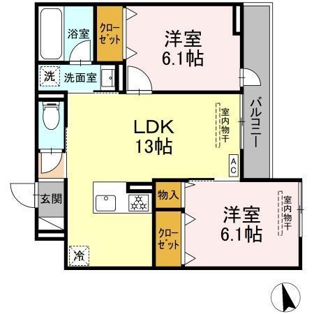 (仮称)トリシア円行2丁目プロジェクト（205） 間取り図画像