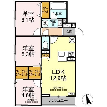 (仮称)トリシア円行2丁目プロジェクト（201） 間取り図画像