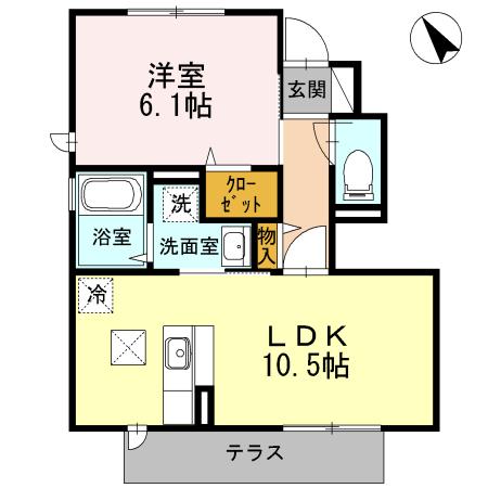 ラフォーレ鵠沼Ⅱ（102） 間取り図画像