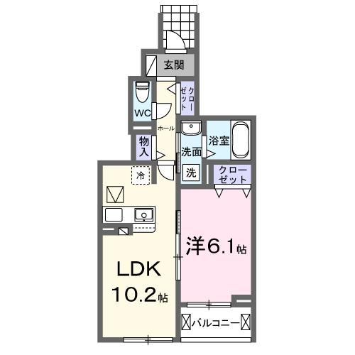 Ｈｉ−Ｒｏｓｅｔｔａ　Ｄ（102） 間取り図画像