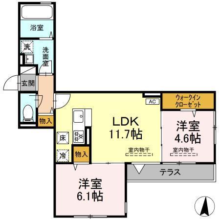 ヴィレッヂ大和東第二（101） 間取り図画像
