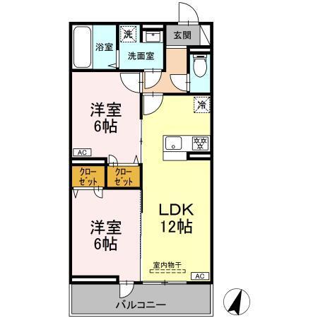 イーリスコート大和中央（305） 間取り図画像