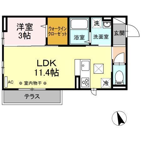 D-room樹・大和南（101） 間取り図画像