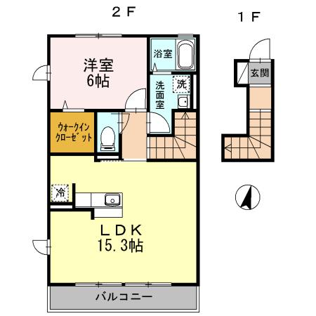 ディアベルジュ湘南台　壱番館・弐番館・参（壱202） 間取り図画像