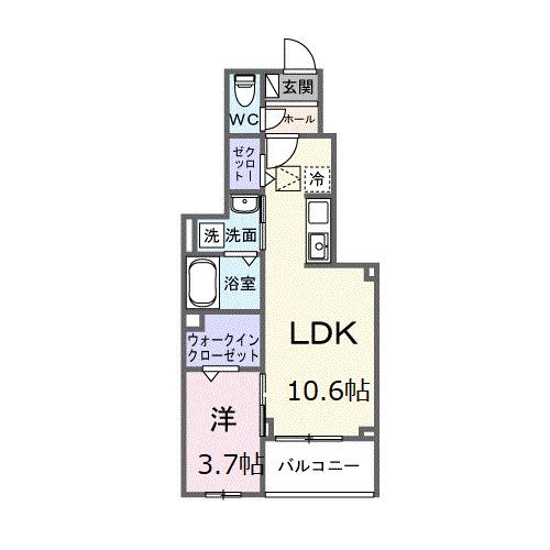 Ｈｉ−Ｒｏｓｅｔｔａ　Ｃ（102） 間取り図画像