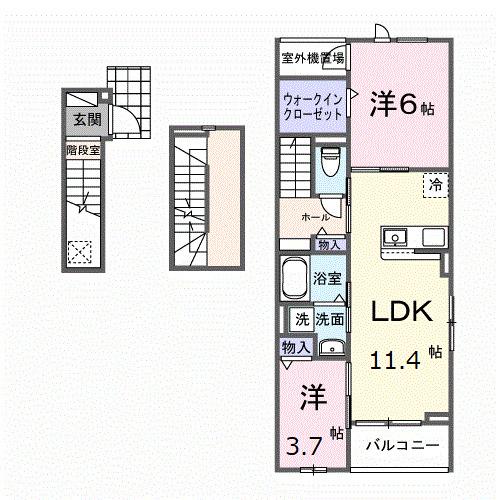Ｈｉ−Ｒｏｓｅｔｔａ　Ｃ（301） 間取り図画像