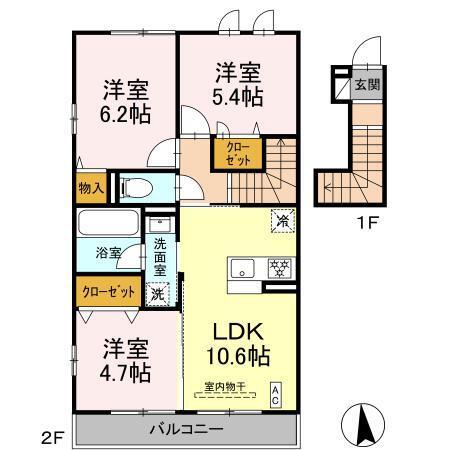 アメイジング萩園（203） 間取り図画像