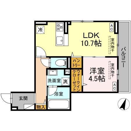 D Paina Odoriba（202） 間取り図画像