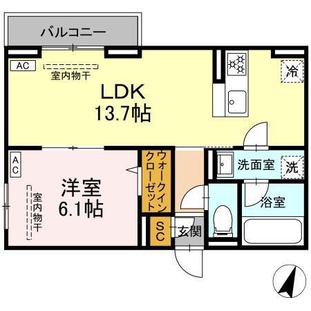 D Paina Odoriba（201） 間取り図画像