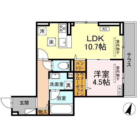 D Paina Odoriba（102） 間取り図画像