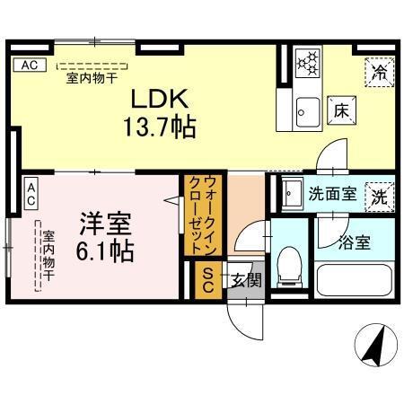 D Paina Odoriba（101） 間取り図画像