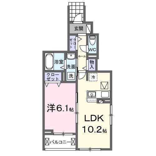 Ｈｉ−Ｒｏｓｅｔｔａ　Ｄ（101） 間取り図画像