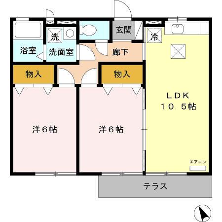 リヴェール文（102） 間取り図画像
