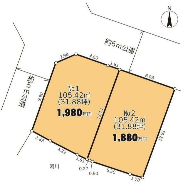 住宅用地　上溝６丁目No1 区画図