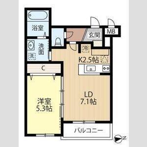 bills　Nakanoshima（303） 間取り図画像
