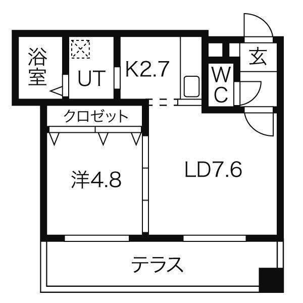 GLASS N21（101） 間取り図画像