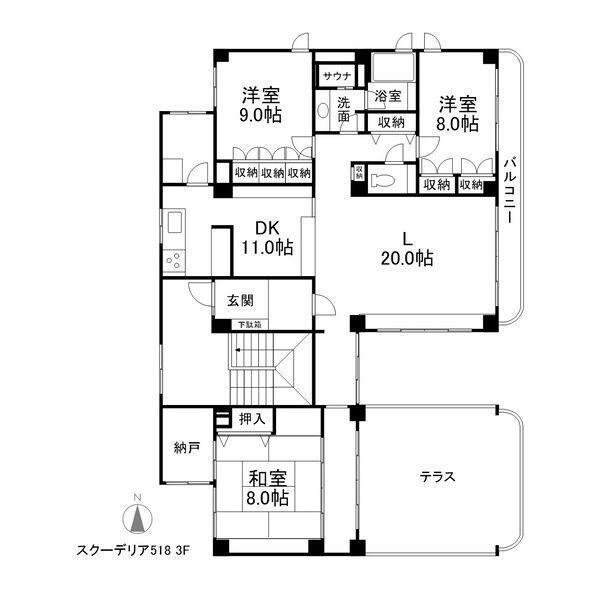 スクーデリア518（301） 間取り図画像