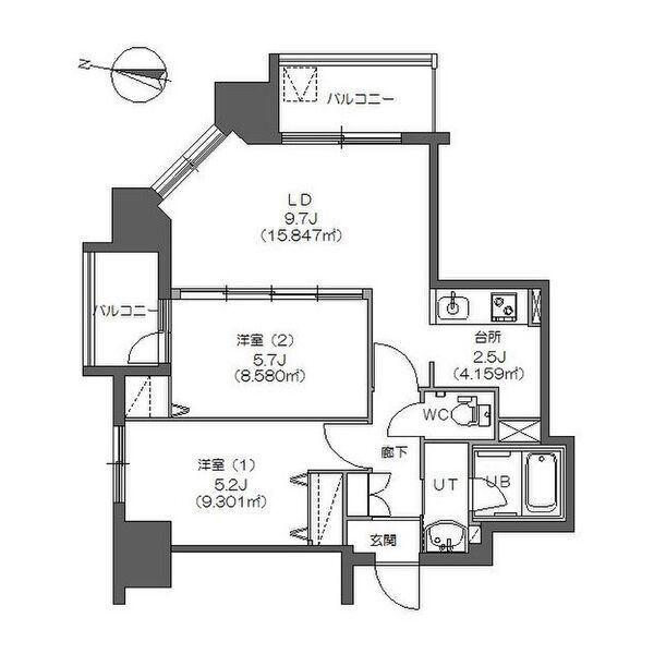 レジディア南一条イースト（602） 間取り図画像
