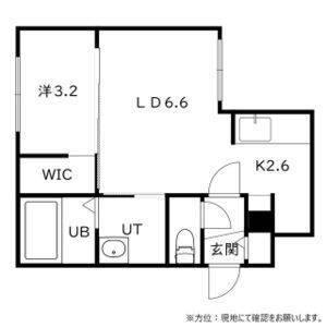 moderno　HASSAMU(モデルノ発寒)（402） 間取り図画像