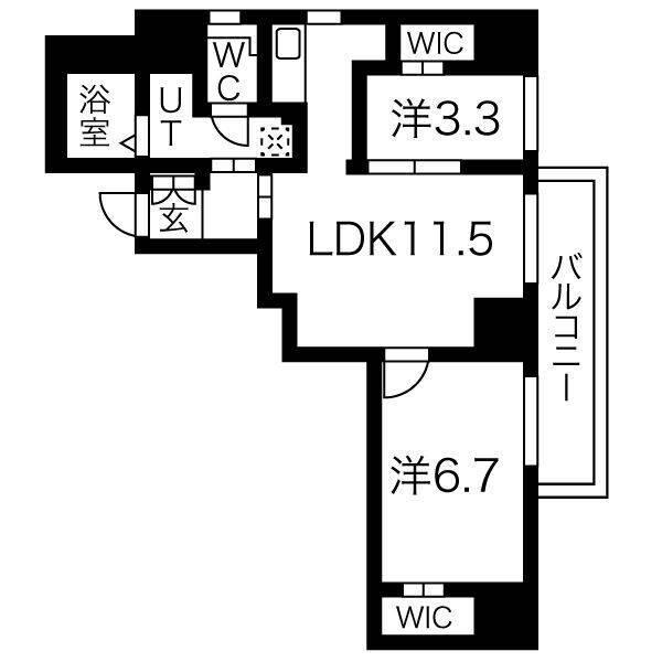 レガーロ札幌ステーション（1502） 間取り図画像