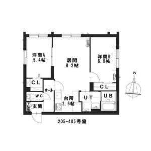 グランメール　クレール苗穂（405） 間取り図画像