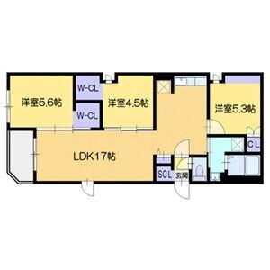 オルセーフラット厚別中央（401） 間取り図画像