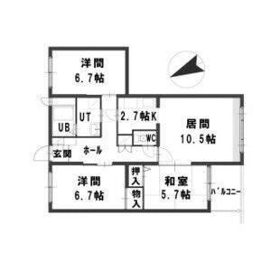 グランメール川下（406） 間取り図画像