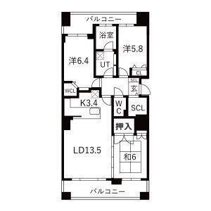 グランファーレ札幌菊水グランシェール（903） 間取り図画像