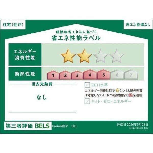 Harmo豊平(アルモトヨヒラ)（103） 省エネ性能表示ラベル