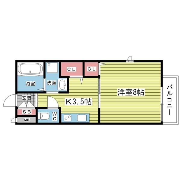 豊中市柴原町アパート 間取り図画像