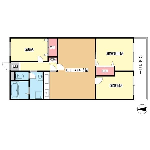 豊中市向丘マンション 間取り図画像
