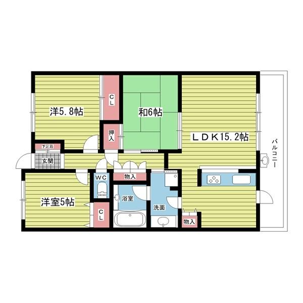 豊中市上野坂マンション 間取り図画像