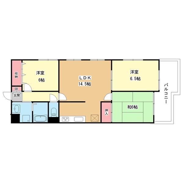 豊中市上野西マンション 間取り図画像