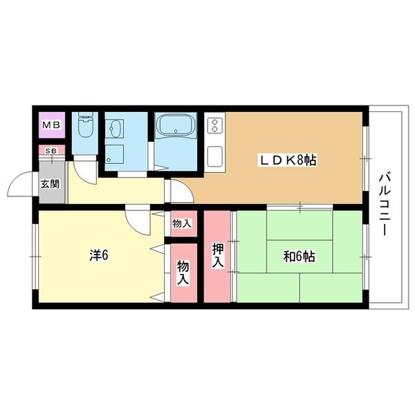 豊中市浜マンション 間取り図画像