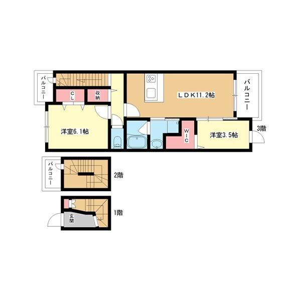 豊中市大島町アパート 間取り図画像