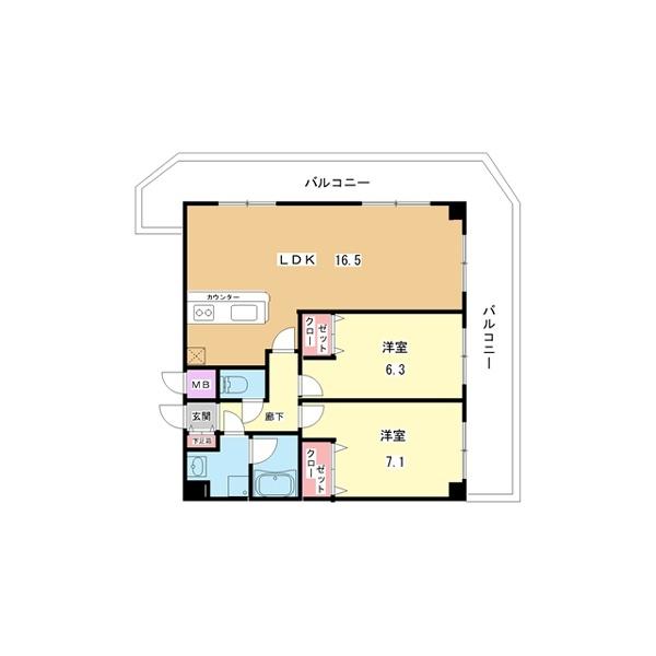 豊中市中桜塚マンション 間取り図画像
