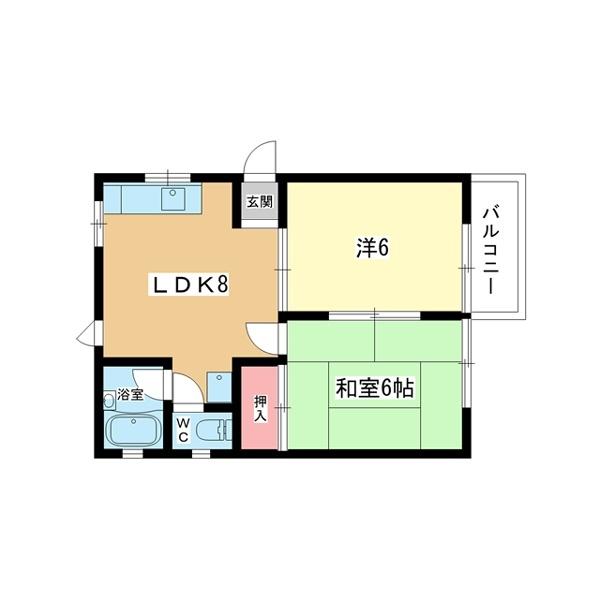 豊中市中桜塚アパート 間取り図画像