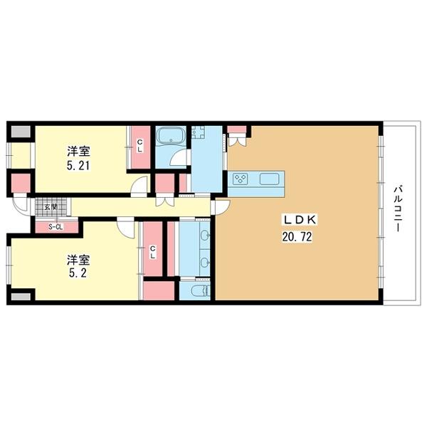 豊中市北桜塚マンション 間取り図画像